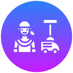 Man Doing Vacuum Icon