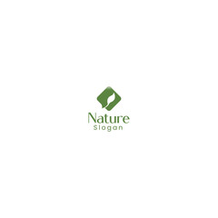 Square Leaf Logo Design with White Background