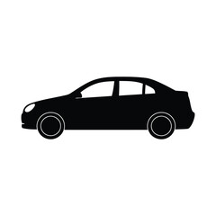 Editable car icon vector isolated on white background. Car silhouette icon Front view Vector illustration, Car symbols front side car icon, automobile front view flat icon for apps and websites.
