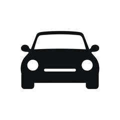 Editable car icon vector isolated on white background. Car silhouette icon Front view Vector illustration, Car symbols front side car icon, automobile front view flat icon for apps and websites.