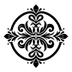 Elegant Black and White Floral Ornamental Design