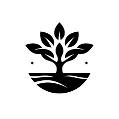 Minimalist Tree Logo in Black and White - Environmental, Organic, and Sustainable Design