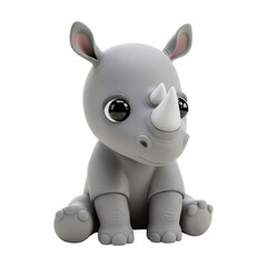 Naklejka premium Gray baby rhino cartoon