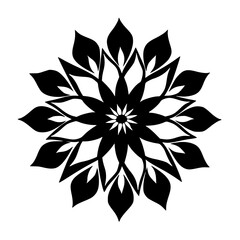 Elegant Black and White Floral Mandala Design