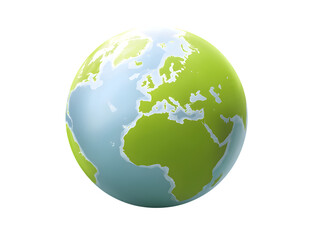 Obraz premium Green earth globe illustration on transparent background