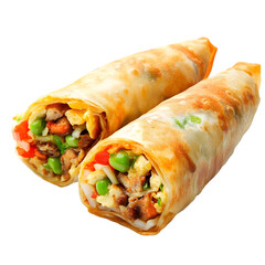 Delicious Egg Rolls: A Savory Asian Food Delight on white background