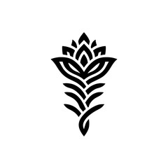 Minimalist Black Floral Design on White Background