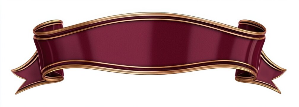 Elegant Red Ribbon Banner with Golden Accents for Invitations or Design