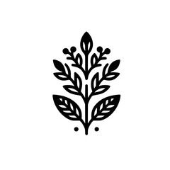 Minimalist Black & White Plant Illustration for Branding