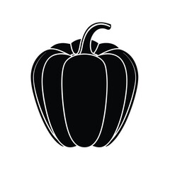 Pepper Silhouette, pepper vector Art & Illustration on a white background