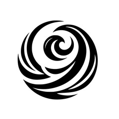 Abstract Swirl Logo Design - Black and White Geometric Pattern