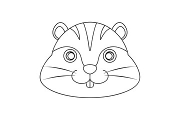 Cute chipmunk face line art vector illustration for coloring books and educational resources ready to use