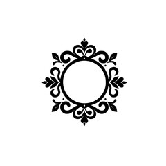 Elegant Black Floral Frame Logo, Vector Design Element, Decorative Border.