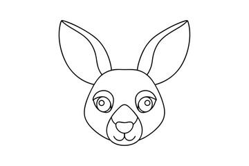 Cute kangaroo head outline vector illustration suitable for coloring books and childrens education projects