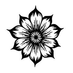 Elegant Black and White Flower Illustration for Design