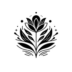 Black and White Floral Illustration: Minimalist Elegance