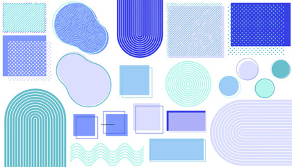 幾何学セット寒色