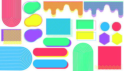 幾何学セットビビットカラー