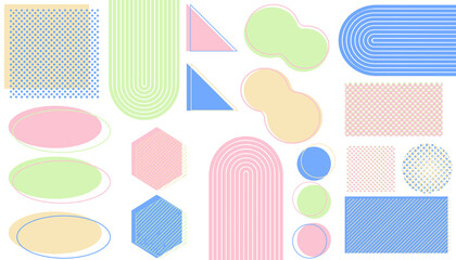 幾何学セットパステルカラー
