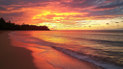 Obraz premium sunset over the beach