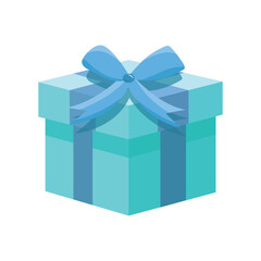 Vector illustration of gift on white background. Christmas, birthday present, Valentine's Day gift box elements.