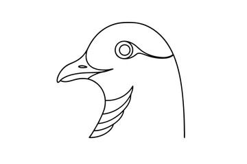 Elegant pigeon head illustration line art simplistic bird design perfect for coloring pages