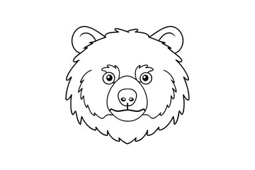 Simple outline of a bears face ideal for coloring pages and educational materials for kids