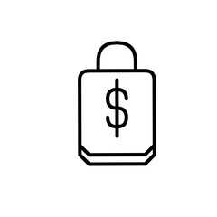 Bag shopping with dollar icon