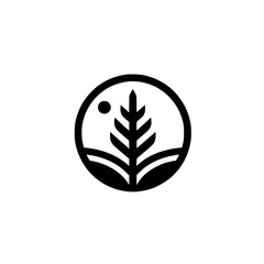 Minimalist Wheat Logo: Modern Design for Branding and Nature
