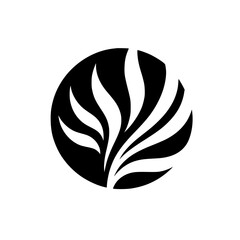 Abstract Black and White Floral Logo Design