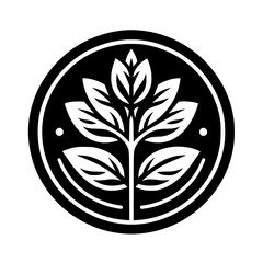 Minimalist Black and White Plant Logo: Nature, Organic, Brand