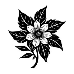 Elegant Black and White Floral Vector Illustration
