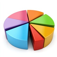Obraz premium Colorful pie chart illustrating data distribution.