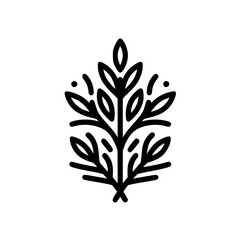 Elegant Black & White Leafy Logo Design for Branding