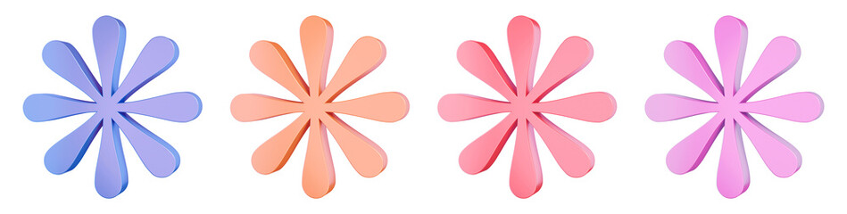 3d flowers illustration for graphic design cute pastel flower icons floral collection