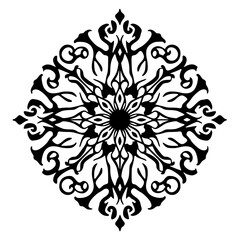 Ornamental Black & White Mandala Design