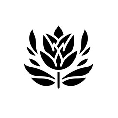 Minimalist Floral Emblem in Black & White