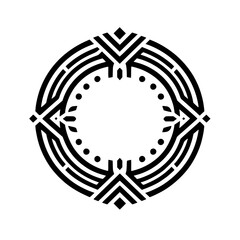 Geometric Black & White Ornamental Circle Design