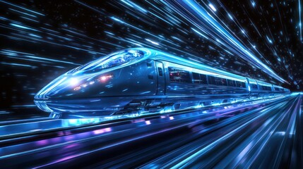 High speed train rapid travel futuristic image