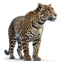 Obraz premium Leopard close up isolated on white background