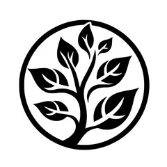 Black & White Tree Logo, Circle Emblem, Eco-Friendly Branding
