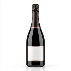 Elegant Bottle of Sparkling Wine on a Minimalistic Background