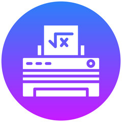 Print Math Sheet Vector Icon