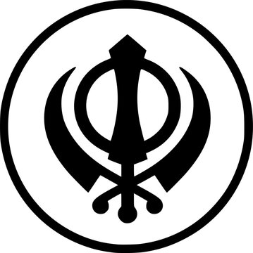 IK Oankar Ek Onkar symbol of Sikh religion Punjab icon in circle round black color vector illustration image solid outline style
