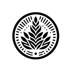 Minimalist Black Leaf Logo in Circle, Clean & Modern Design