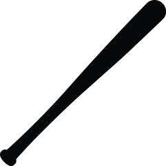 Baseball Bat Silhouette Vector - Bold Black Sports Graphic