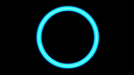 Neon Blue Circle on a Black Background. A Vibrant Design Element for Modern Projects.
