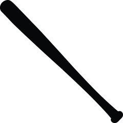 Baseball Bat Silhouette Vector - Bold Black Sports Graphic