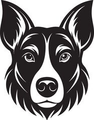 Dog Head Vector — Outline Line Art for Coloring Pages and Print