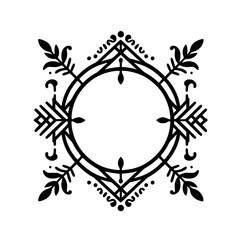 Fototapeta premium Geometric Floral Mandala Design in Black and White